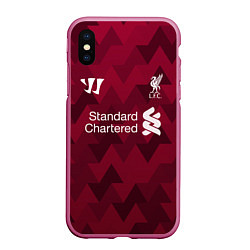 Чехол iPhone XS Max матовый Liverpool, цвет: 3D-малиновый