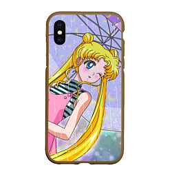 Чехол iPhone XS Max матовый Sailor Moon, цвет: 3D-коричневый