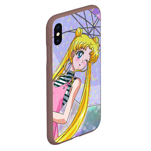 Чехол iPhone XS Max матовый Sailor Moon / 3D-Коричневый – фото 2