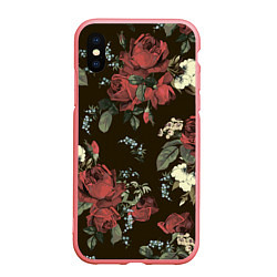 Чехол iPhone XS Max матовый Букет роз, цвет: 3D-баблгам