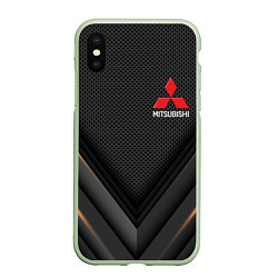 Чехол iPhone XS Max матовый MITSUBISHI, цвет: 3D-салатовый