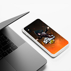 Чехол iPhone XS Max матовый Brawl Stars Crow Ворон, цвет: 3D-белый — фото 2