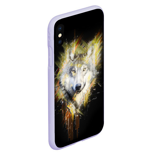 Чехол iPhone XS Max матовый Волчий тотем / 3D-Светло-сиреневый – фото 2
