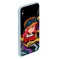 Чехол iPhone XS Max матовый Jessie brawl stars, цвет: 3D-голубой — фото 2