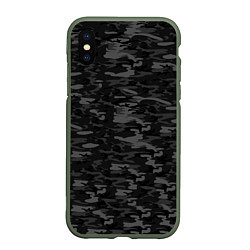 Чехол iPhone XS Max матовый ГОРОДСКОЙ КАМУФЛЯЖ, цвет: 3D-темно-зеленый