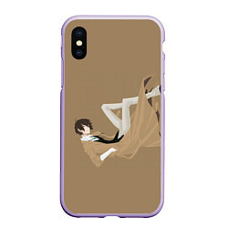 Чехол iPhone XS Max матовый Osamu Dazai, цвет: 3D-светло-сиреневый