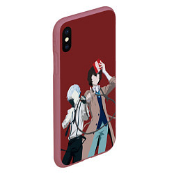 Чехол iPhone XS Max матовый Atsushi Nakajima & Osamu Dazai, цвет: 3D-малиновый — фото 2