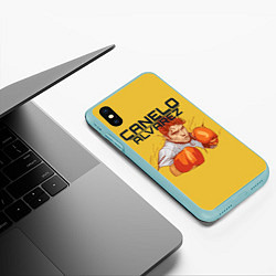 Чехол iPhone XS Max матовый Canelo Alvarez, цвет: 3D-мятный — фото 2