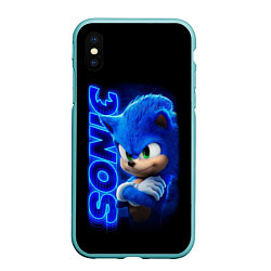 Чехол iPhone XS Max матовый SONIC, цвет: 3D-мятный