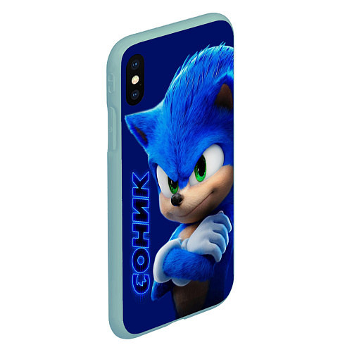 Чехол iPhone XS Max матовый SONIC / 3D-Мятный – фото 2