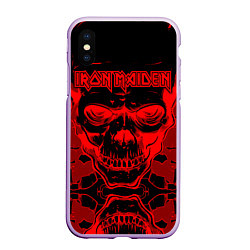 Чехол iPhone XS Max матовый Iron Maiden, цвет: 3D-сиреневый