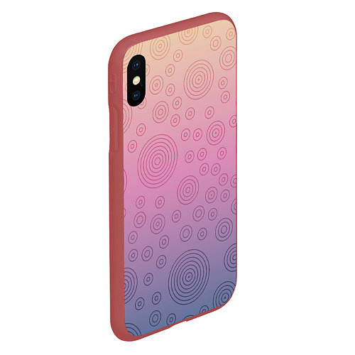 Чехол iPhone XS Max матовый Абстрактный узор / 3D-Красный – фото 2