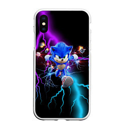 Чехол iPhone XS Max матовый SONIC, цвет: 3D-белый