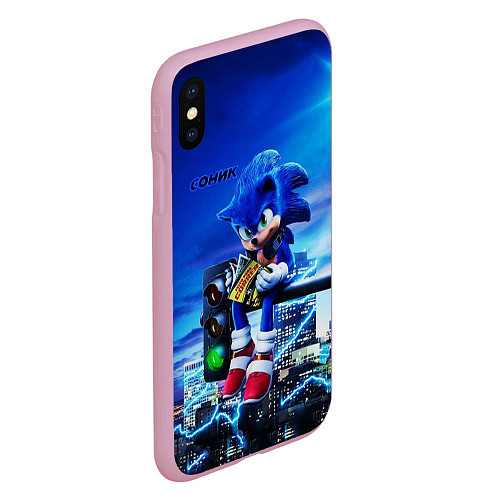 Чехол iPhone XS Max матовый SONIC / 3D-Розовый – фото 2