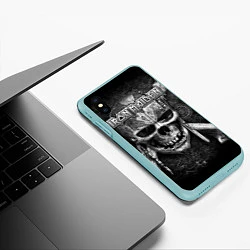 Чехол iPhone XS Max матовый Iron Maiden, цвет: 3D-мятный — фото 2