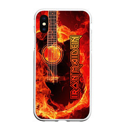 Чехол iPhone XS Max матовый Iron Maiden, цвет: 3D-белый