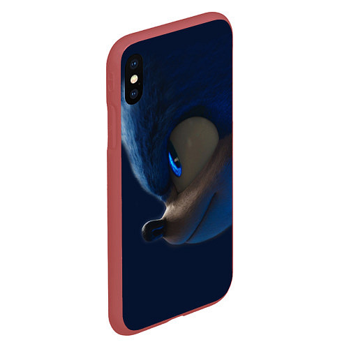 Чехол iPhone XS Max матовый SONIC / 3D-Красный – фото 2