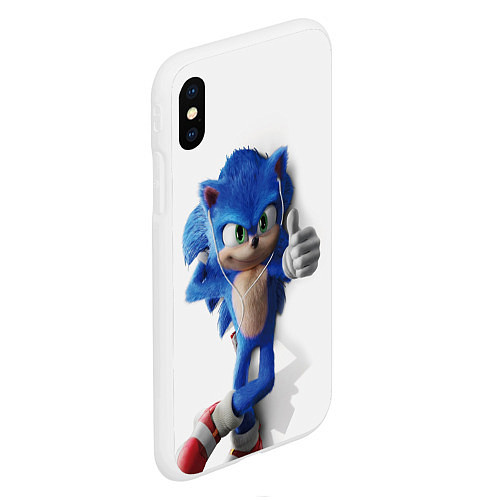 Чехол iPhone XS Max матовый SONIC / 3D-Белый – фото 2