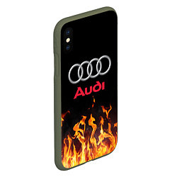 Чехол iPhone XS Max матовый AUDI, цвет: 3D-темно-зеленый — фото 2