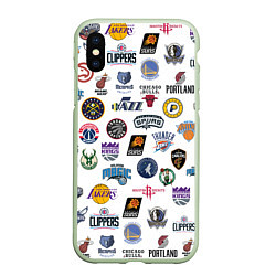 Чехол iPhone XS Max матовый NBA Pattern, цвет: 3D-салатовый