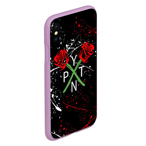 Чехол iPhone XS Max матовый Payton Moormeier: Black Style / 3D-Сиреневый – фото 2