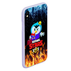 Чехол iPhone XS Max матовый BRAWL STARS MRP, цвет: 3D-светло-сиреневый — фото 2