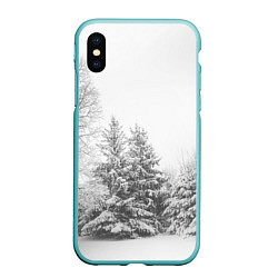Чехол iPhone XS Max матовый Winter Storm, цвет: 3D-мятный