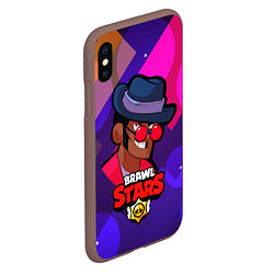 Чехол iPhone XS Max матовый Brawl stars Брок, цвет: 3D-коричневый — фото 2