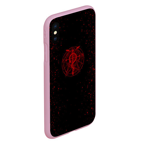 Чехол iPhone XS Max матовый Стальной алхимик / 3D-Розовый – фото 2