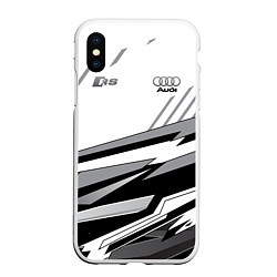 Чехол iPhone XS Max матовый Audi RS, цвет: 3D-белый