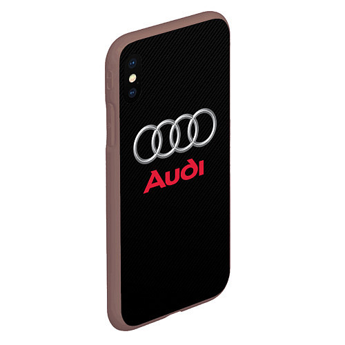 Чехол iPhone XS Max матовый AUDI / 3D-Коричневый – фото 2