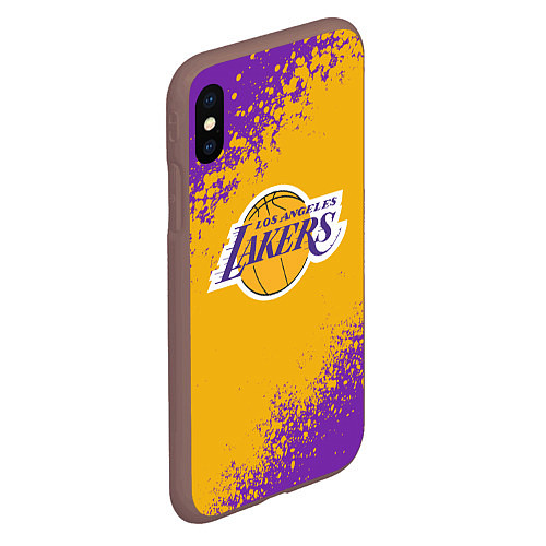 Чехол iPhone XS Max матовый LA LAKERS KOBE BRYANT / 3D-Коричневый – фото 2