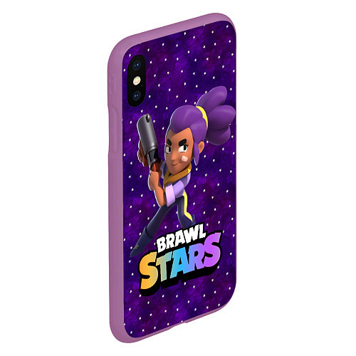 Чехол iPhone XS Max матовый Brawl stars Шелли / 3D-Фиолетовый – фото 2