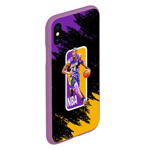 Чехол iPhone XS Max матовый LA LAKERS KOBE BRYANT / 3D-Фиолетовый – фото 2