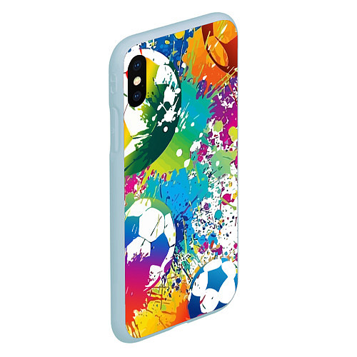 Чехол iPhone XS Max матовый Football Paints / 3D-Голубой – фото 2