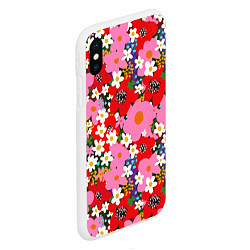 Чехол iPhone XS Max матовый Flowers, цвет: 3D-белый — фото 2