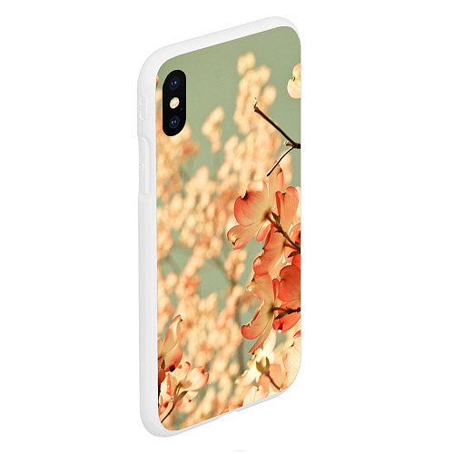 Чехол iPhone XS Max матовый Flowers / 3D-Белый – фото 2