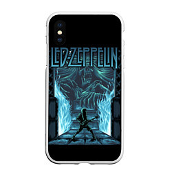 Чехол iPhone XS Max матовый Led Zeppelin, цвет: 3D-белый