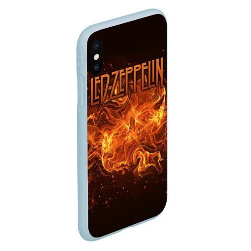 Чехол iPhone XS Max матовый Led Zeppelin / 3D-Голубой – фото 2