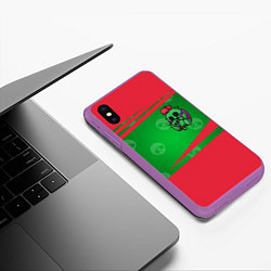 Чехол iPhone XS Max матовый Brawl stars SPIKE, цвет: 3D-фиолетовый — фото 2