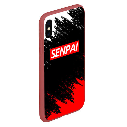 Чехол iPhone XS Max матовый SENPAI / 3D-Красный – фото 2