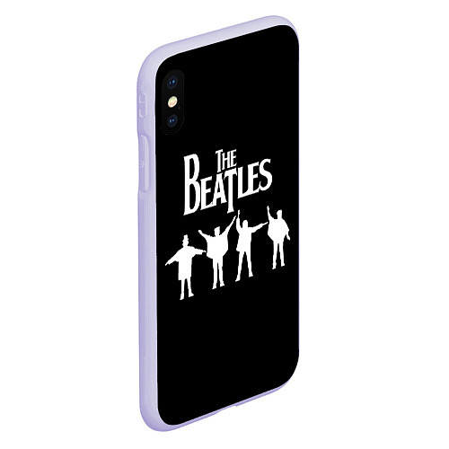 Чехол iPhone XS Max матовый Beatles / 3D-Светло-сиреневый – фото 2