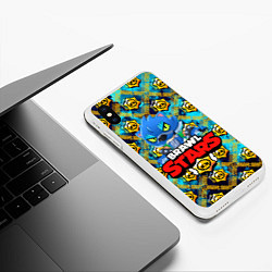 Чехол iPhone XS Max матовый Brawl Stars Leon, цвет: 3D-белый — фото 2