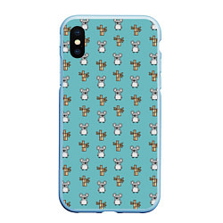 Чехол iPhone XS Max матовый Koala bambuk, цвет: 3D-голубой