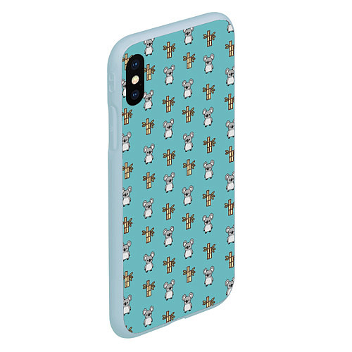 Чехол iPhone XS Max матовый Koala bambuk / 3D-Голубой – фото 2