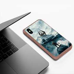 Чехол iPhone XS Max матовый Skyrim Warrior, цвет: 3D-коричневый — фото 2