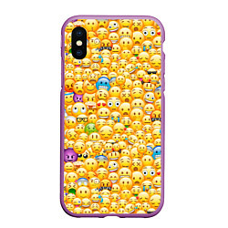 Чехол iPhone XS Max матовый Смайлики Emoji