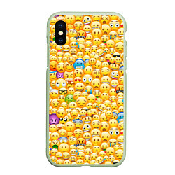 Чехол iPhone XS Max матовый Смайлики Emoji