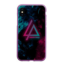 Чехол iPhone XS Max матовый LINKIN PARK, цвет: 3D-фиолетовый