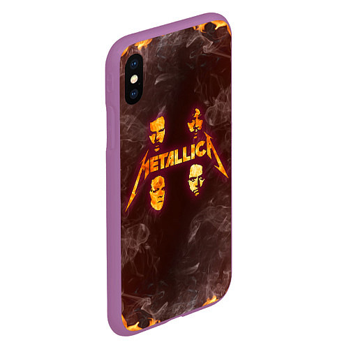 Чехол iPhone XS Max матовый Metallica / 3D-Фиолетовый – фото 2